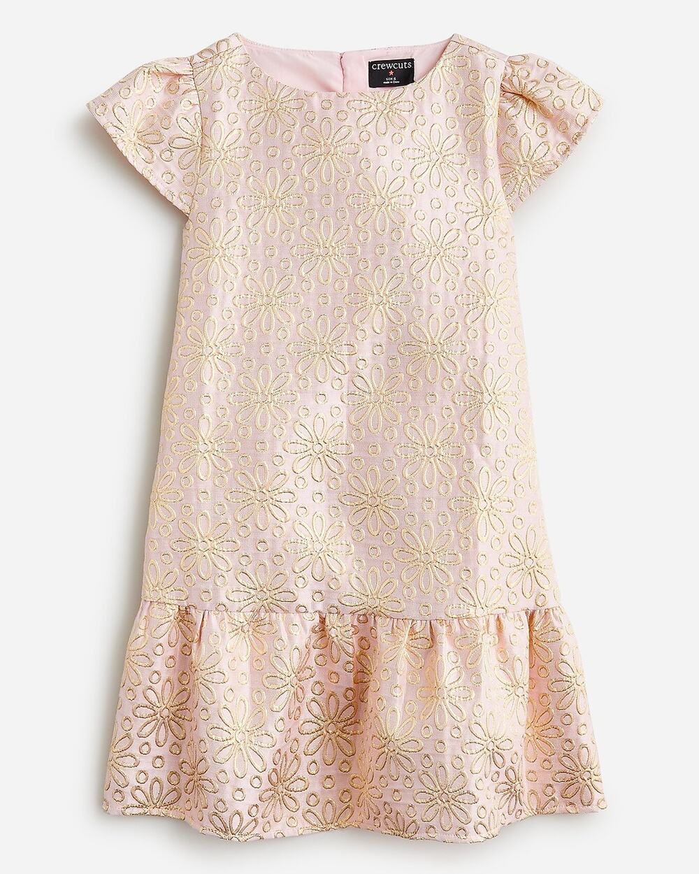 J. Crew Crewcuts Drop-Waist Jacquard Dress Holiday Recital Pink Floral Girls' 14